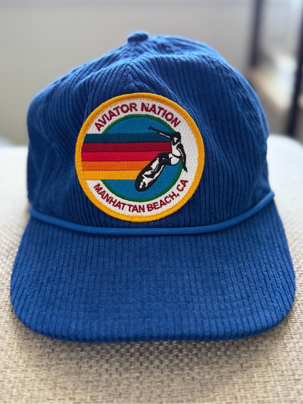 Aviator Nation Manhattan Beach Corduroy Snapback Hat Blue Pelican